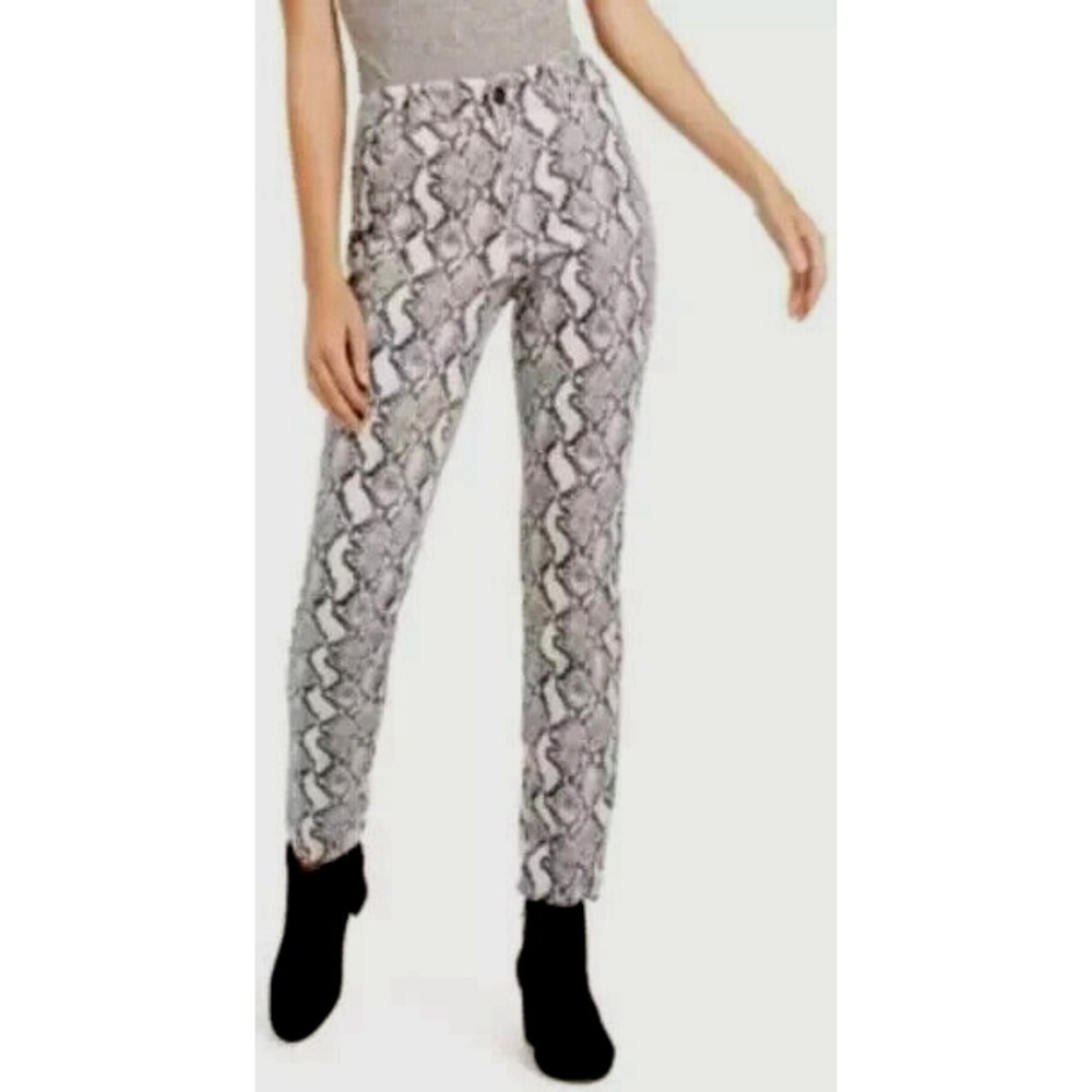 INC International Concepts Skinny Jeans Women's Size 6 Snake Print Grey NWT
